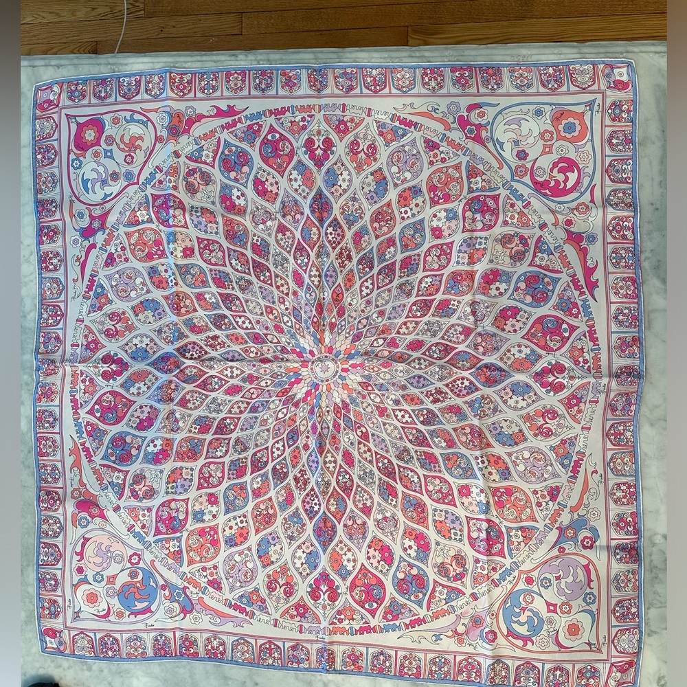 Emilio Pucci Florence 33 in.² silk scarf, vintage beauty